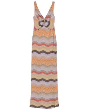 Missoni Vestido De Punto En Zigzag Con Detalle Retorcido - Blanco