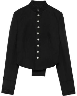 Ann Demeulemeester Stand-Collar Jacket - Black