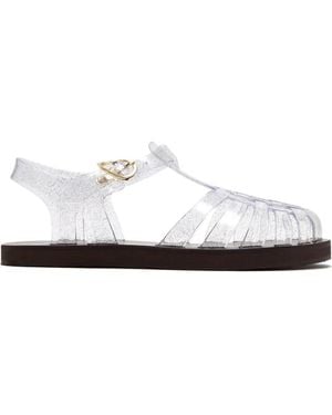 Ancient Greek Sandals Glitter-Embellished Jelly Sandals - White