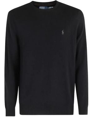 Polo Ralph Lauren Logo-Embroidered Wool Jumper - Black