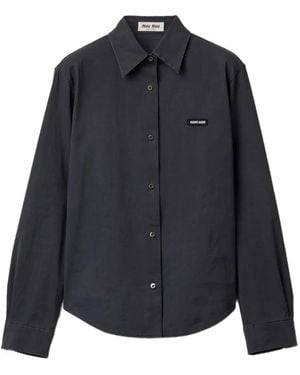Miu Miu Camisa De Popelina - Azul
