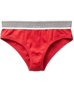 Versace Ribbed Cotton-Jersey Briefs - Red