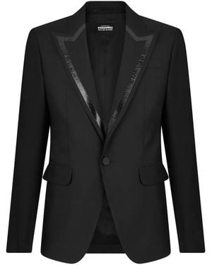 DSquared² Contrast-Lapel Single-Breasted Blazer - Black