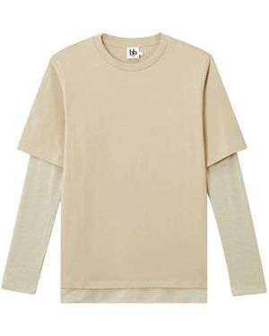 B+ AB Layered Cotton T-Shirt - White
