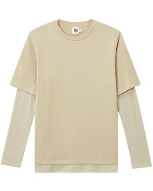 B+ AB Layered Cotton T-Shirt - White