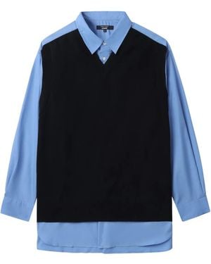 Comme des Garçons レイヤード シャツベスト - ブルー
