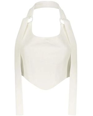 Ellery Top Estilo Corsé Con Cuello Halter - Blanco
