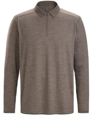 Arc'teryx Long-Sleeved Half-Zip Polo Shirt - Brown