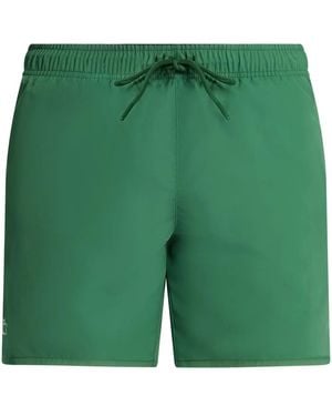Lacoste Embroidered-Logo Swim Shorts - Green