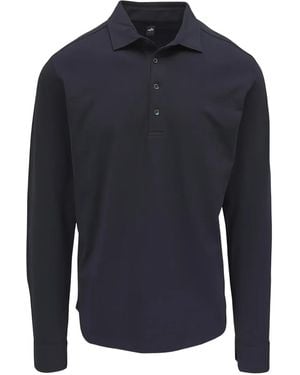 Wahts Edwards Long-Sleeve Polo Shirt - Blue