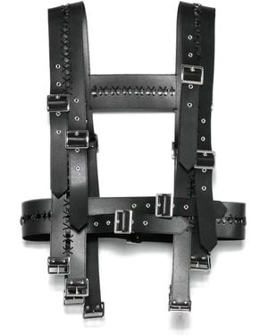 Noir Kei Ninomiya Faux-Leather Harness Vest - Black