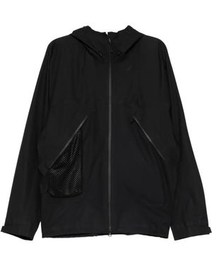 Goldwin Logo-Embroidered Paneled Jackets - Black