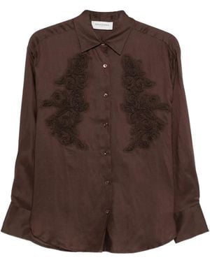 ERMANNO FIRENZE Long-Sleeve Embellished Shirt - Brown