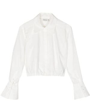 Jonathan Simkhai Blythe Poplin Cropped Shirt - White