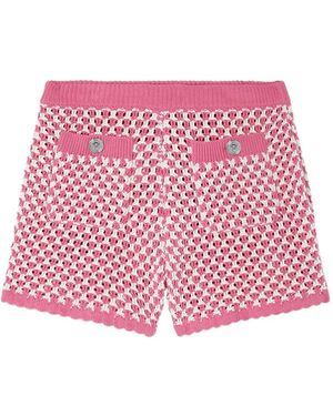 Versace Crochet-Knit Shorts - Red