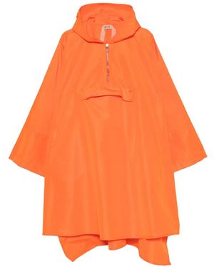 N°21 Hooded Quarter-Zip Cape - Orange