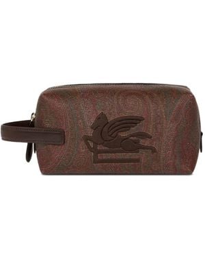 Etro Pegaso Arnica エンブロイダリー クラッチバッグ - ブラウン