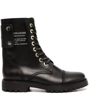 Zadig & Voltaire Joe Combat Boots - Black