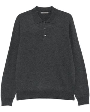 Corneliani Polo-Neck Buttoned Polo Shirt - Grey
