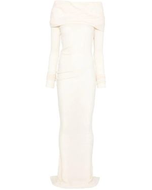 Entire studios Robe Longue Cavalier À Design Drapé - White