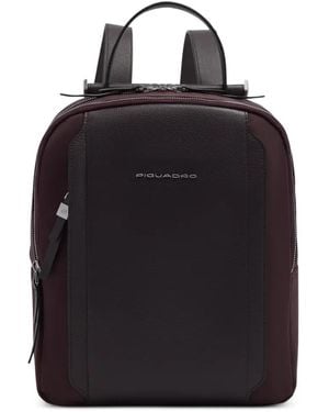 Piquadro Zaino Con Placca Logo - Nero