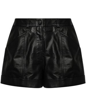 Yves Salomon Leather Shorts - Black