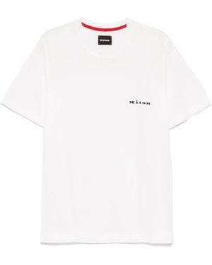 Kiton T-Shirt Mit Logo-Stickerei - Weiß