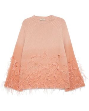 Elie Saab フェザートリム セーター - ナチュラル