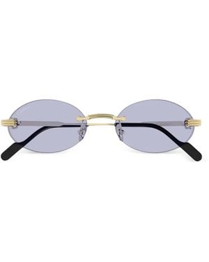 Cartier Rimless Round-Frame Sunglasses - White