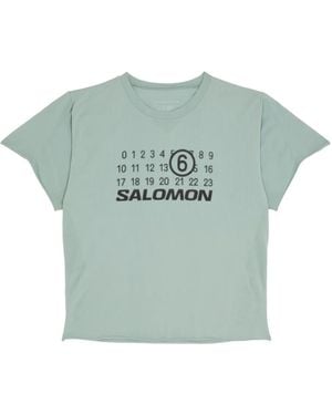 MM6 MAISON MARGIELA X SALOMON X Salomon Numbers-Print T-Shirt - Green