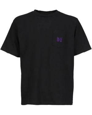 Needles Butterfly-Embroidered T-Shirt - Black