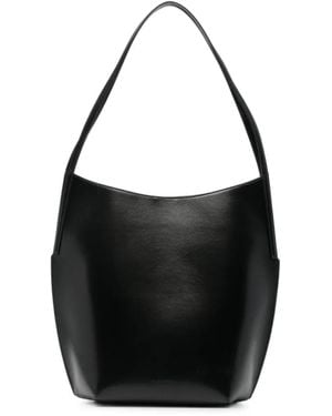 Jil Sander Kante Leather Shoulder Bag - Black