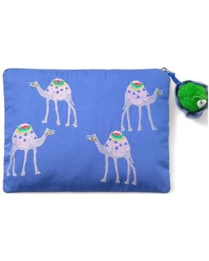 Nimo With Love Pochette Ortiga À Chameaux Brodés - Bleu