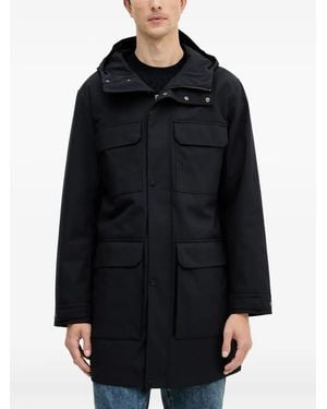 ARMANI EXCHANGE Hooded-Pocketed Coat - Black