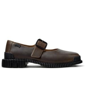 Camper Pix Buckle-Fastening Leather Ballet Flats - White