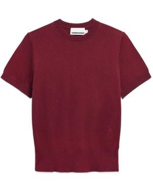 ARMEDANGELS Fine-Knit Short-Sleeve T-Shirt - Red