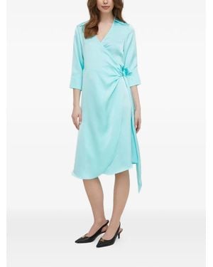 Joop! Tie V-Neck Dress - Blue