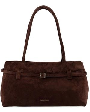 MANU Atelier Le Cambon East West Suede Bag - Brown