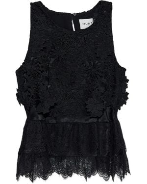 Munthe Blouse À Dentelle Fleurie - Black