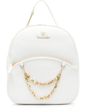 Braccialini Amy Hearts-Chain Backpack - White