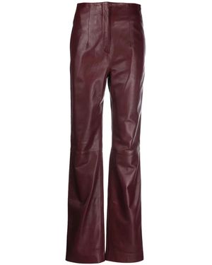 Alberta Ferretti High-Waist Flared Leather Pants