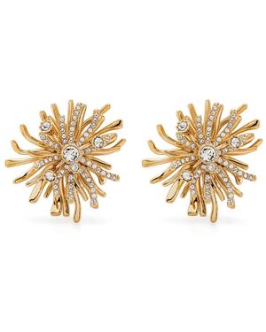 Lanvin Pendientes con detalle floral - Metálico