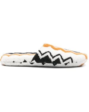 Missoni Zigzag-Woven Slippers - White