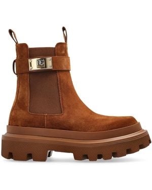 Dolce & Gabbana Suede Chelsea Boots - Brown