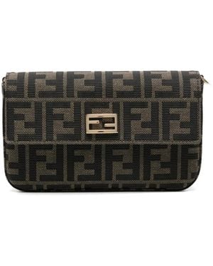 Fendi Mini Baguette Clutch Mit Ff - Schwarz