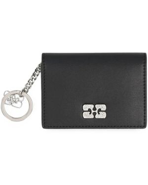 Ganni Bou Crystal-Embellished Card Holder - Black