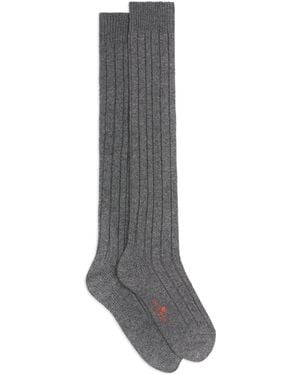 Etro Gerippte Socken Aus Kaschmir Und Wolle - Grau