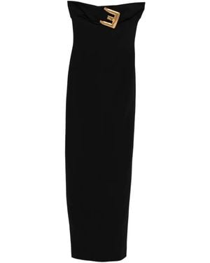 Balmain Schulterfreies Maxikleid - Schwarz