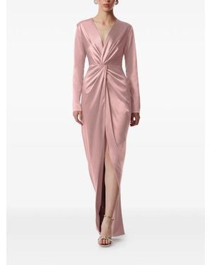 Framboise Twisted V-Neck Dress - Pink