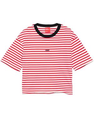 ..,merci ストライプ Tシャツ - レッド